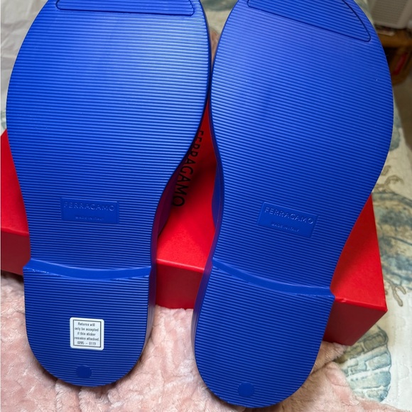 Salvatore Ferragamo Blue Slide Sandals - Picture 3 of 3